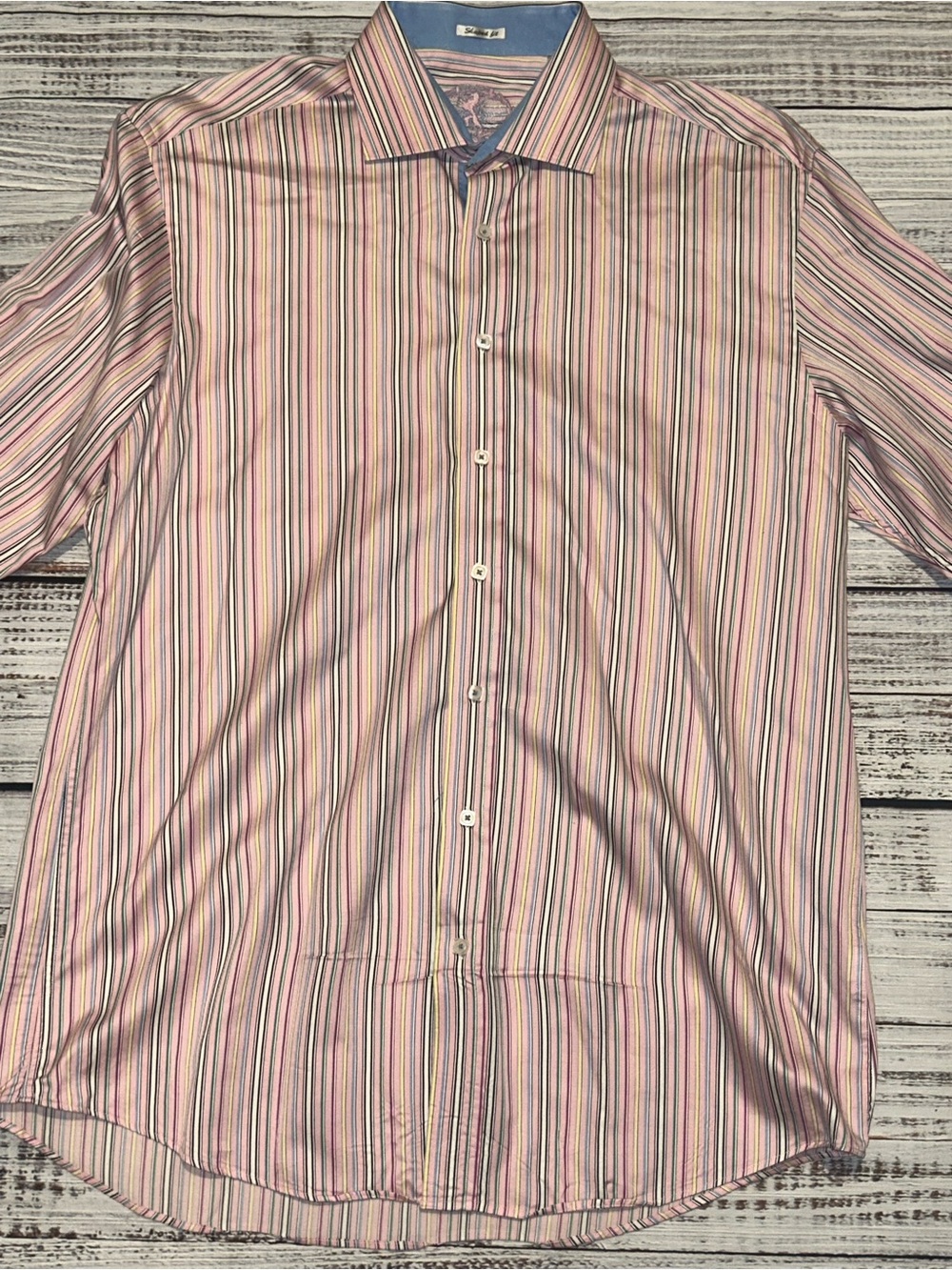 Bugatchi Pink Multistripe Button-Down Shirt